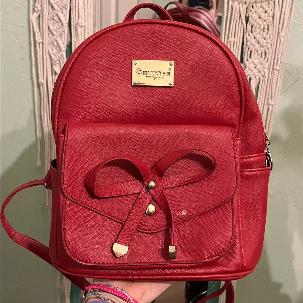 Aldo Mini Red Bow Backpack